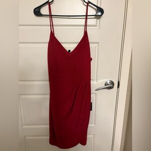 Lulu's Vibrant Red Midi Dress with Spaghetti Straps TAGS ON
